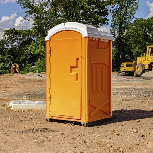 how often are the portable restrooms cleaned and serviced during a rental period in Carthage AR